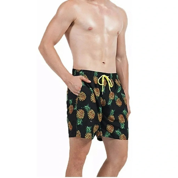 YnimioAOX Men's Swim Trunks Quick Dry Pineapple 🍍 - Picture 4 of 12